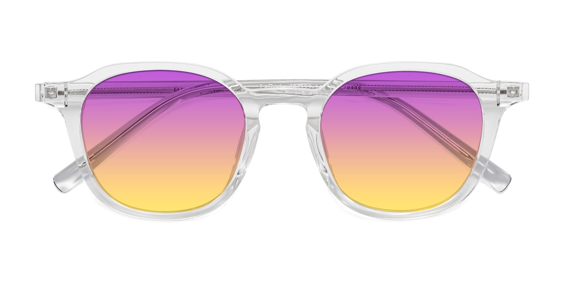 Folded Front of LaRode in Clear with Purple / Yellow Gradient Lenses