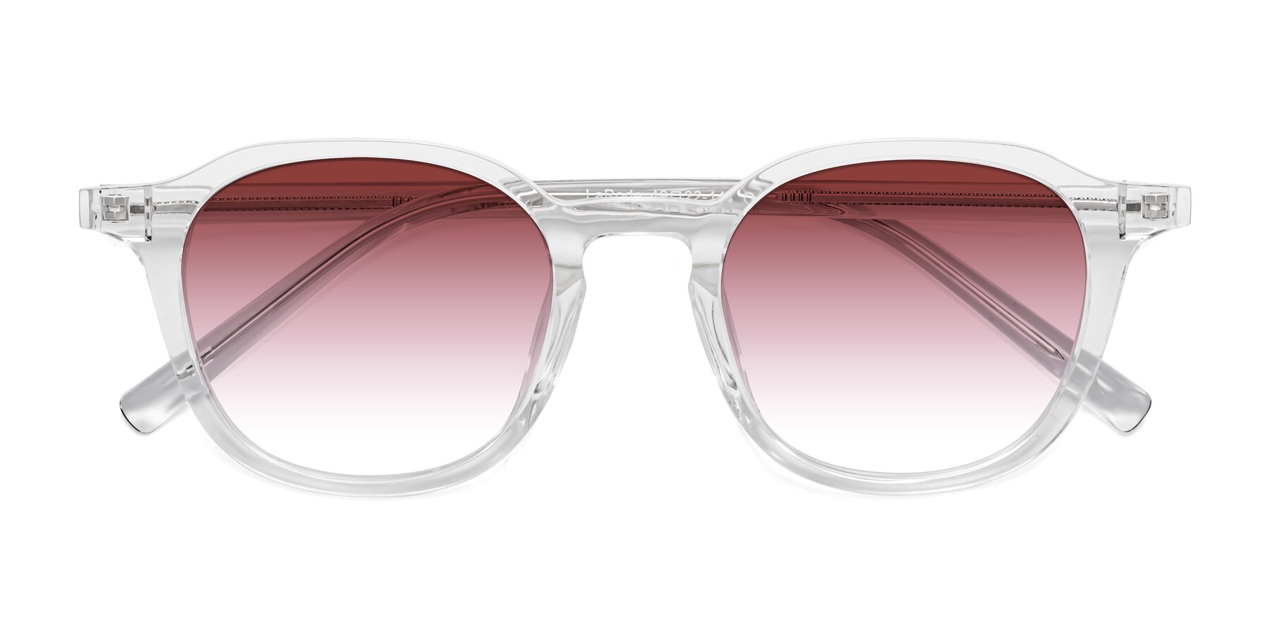 Folded Front of LaRode in Clear with Garnet Gradient Lenses