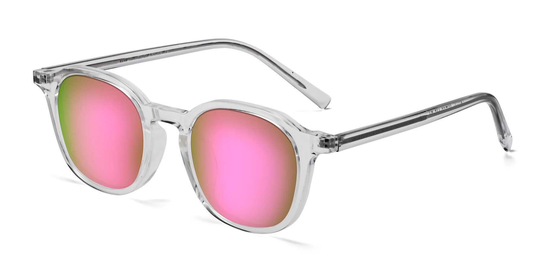 Angle of LaRode in Clear with Pink Mirrored Lenses