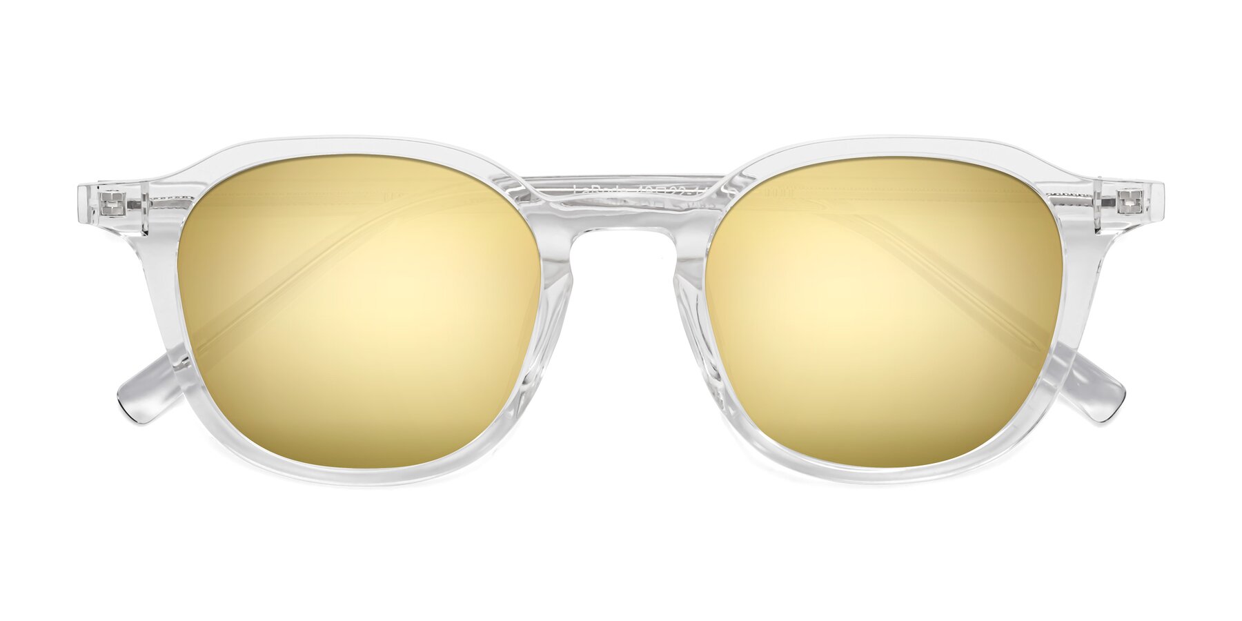 Folded Front of LaRode in Clear with Gold Mirrored Lenses