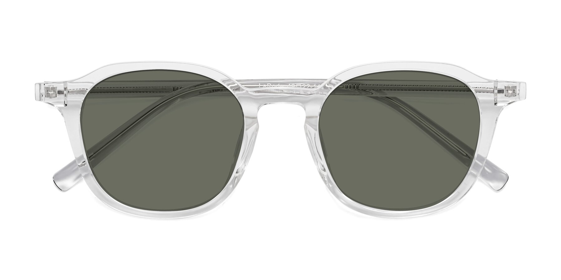 Folded Front of LaRode in Clear with Gray Polarized Lenses