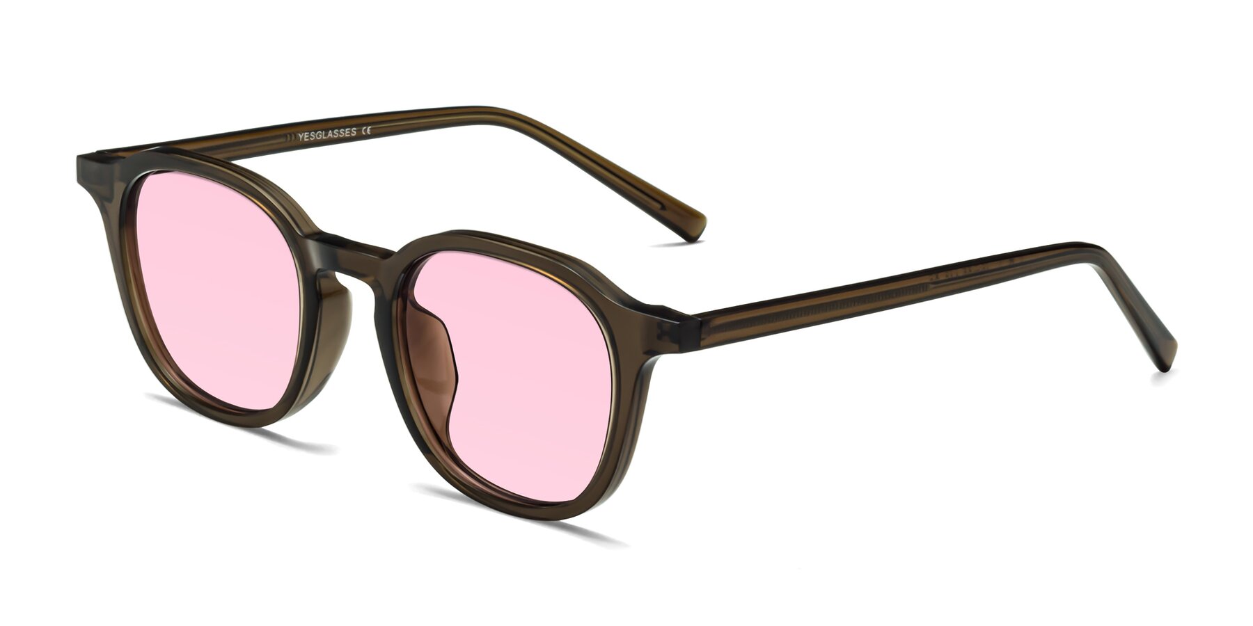 Angle of LaRode in Coffee with Light Pink Tinted Lenses