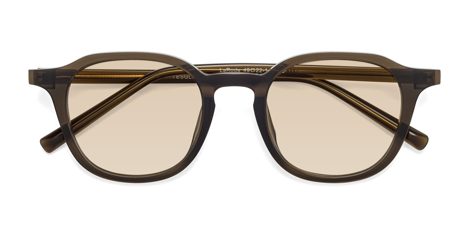 Folded Front of LaRode in Coffee with Light Brown Tinted Lenses