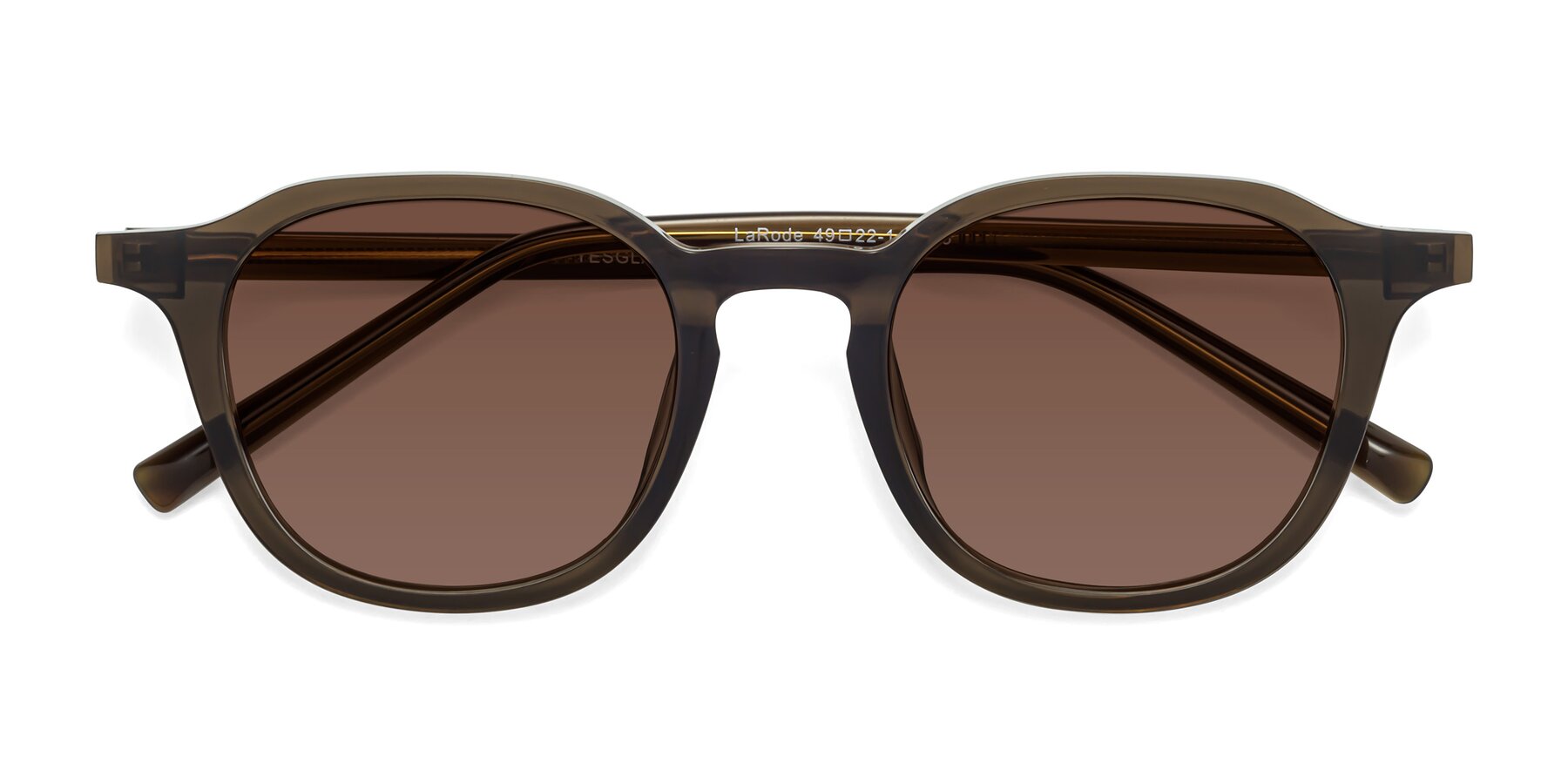 Folded Front of LaRode in Coffee with Brown Tinted Lenses