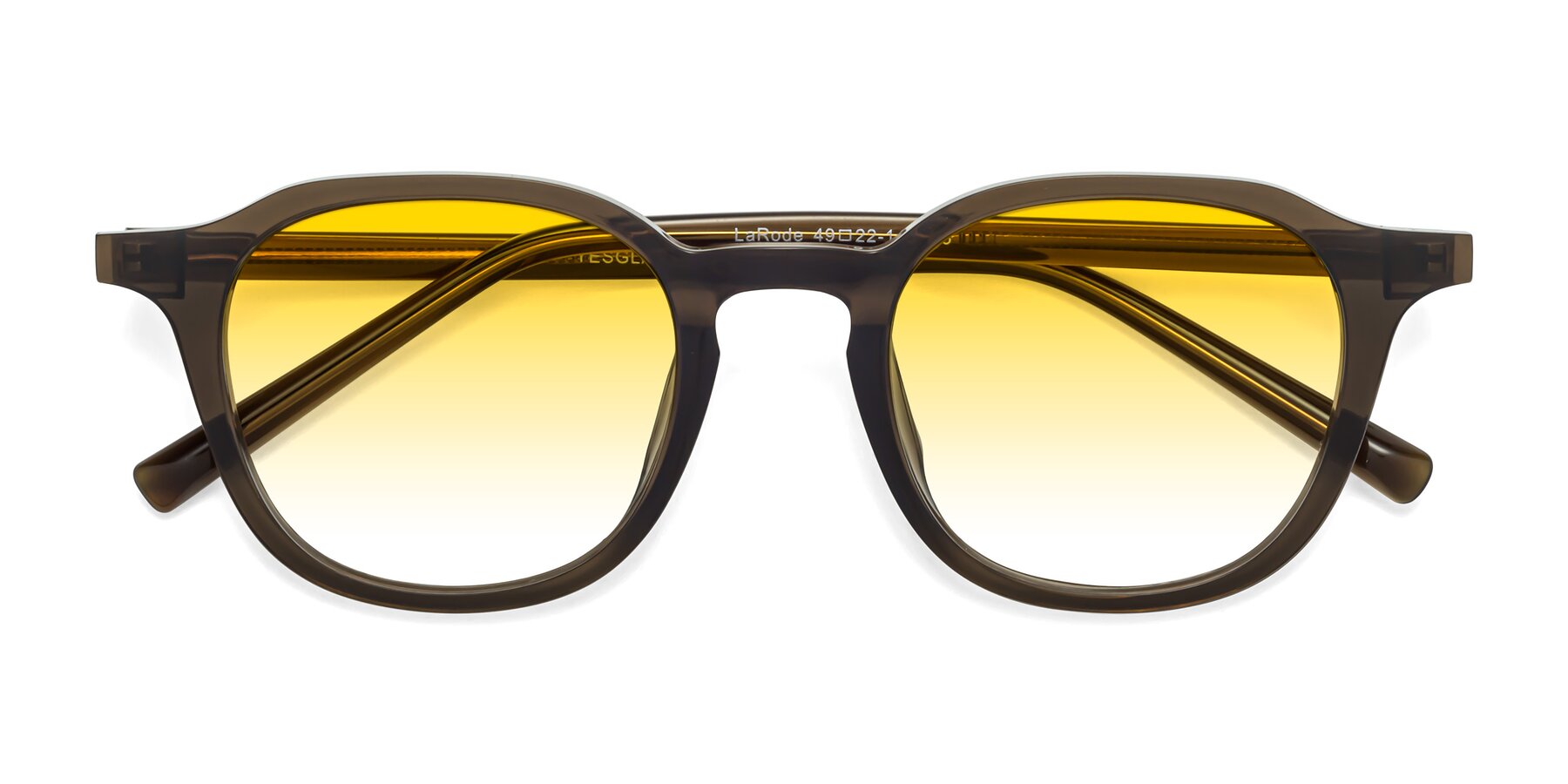 Folded Front of LaRode in Coffee with Yellow Gradient Lenses