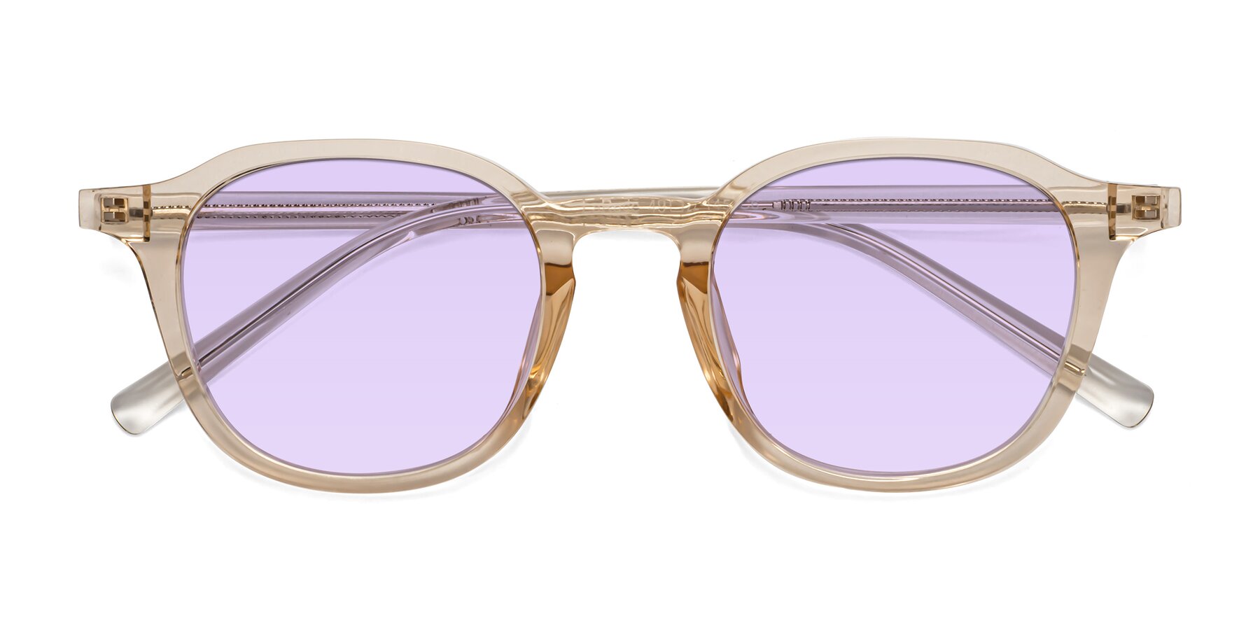 Folded Front of LaRode in Amber with Light Purple Tinted Lenses
