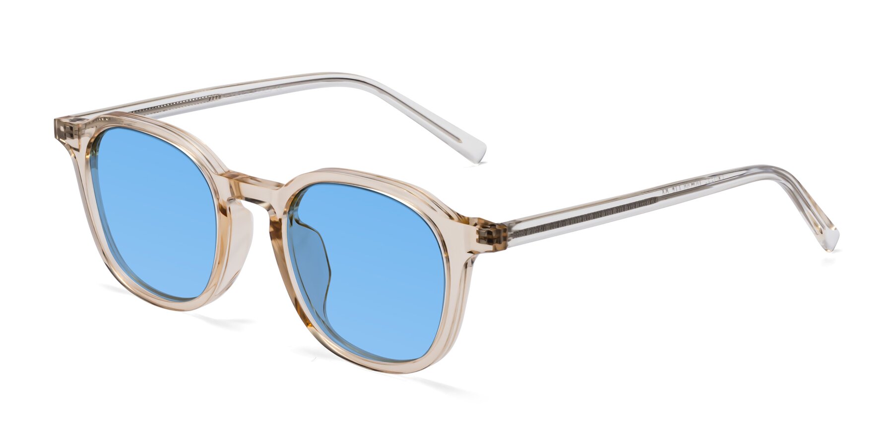 Angle of LaRode in Amber with Medium Blue Tinted Lenses