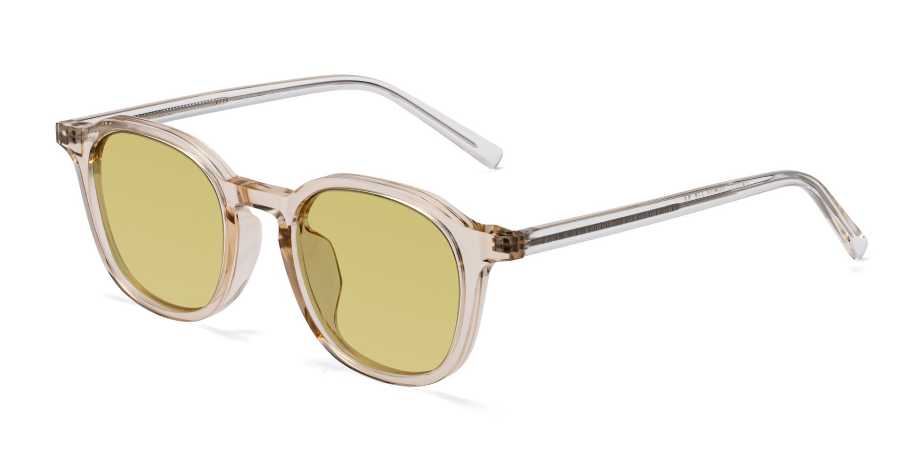 Angle of LaRode in Amber with Medium Champagne Tinted Lenses