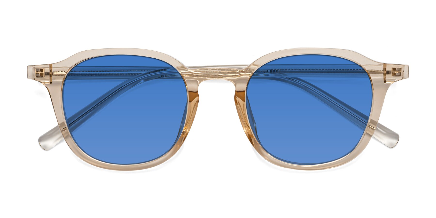 Folded Front of LaRode in Amber with Blue Tinted Lenses