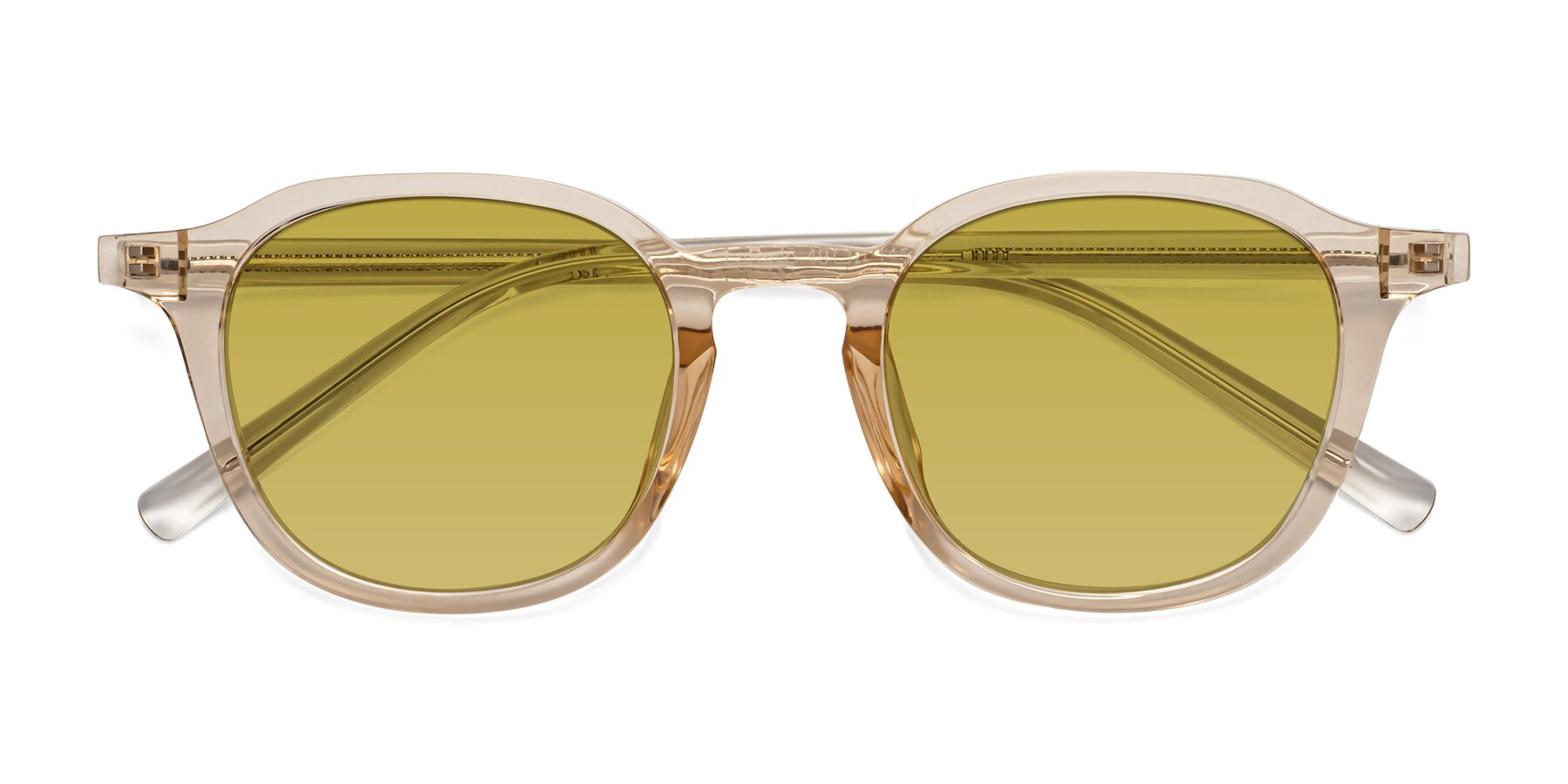 Folded Front of LaRode in Amber with Champagne Tinted Lenses