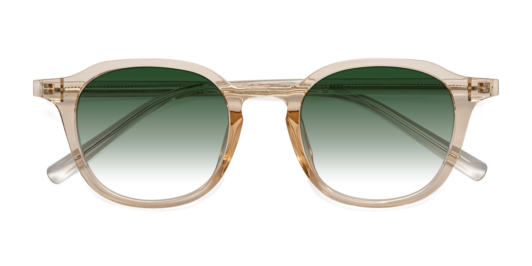 Folded Front of LaRode in Amber with Green Gradient Lenses