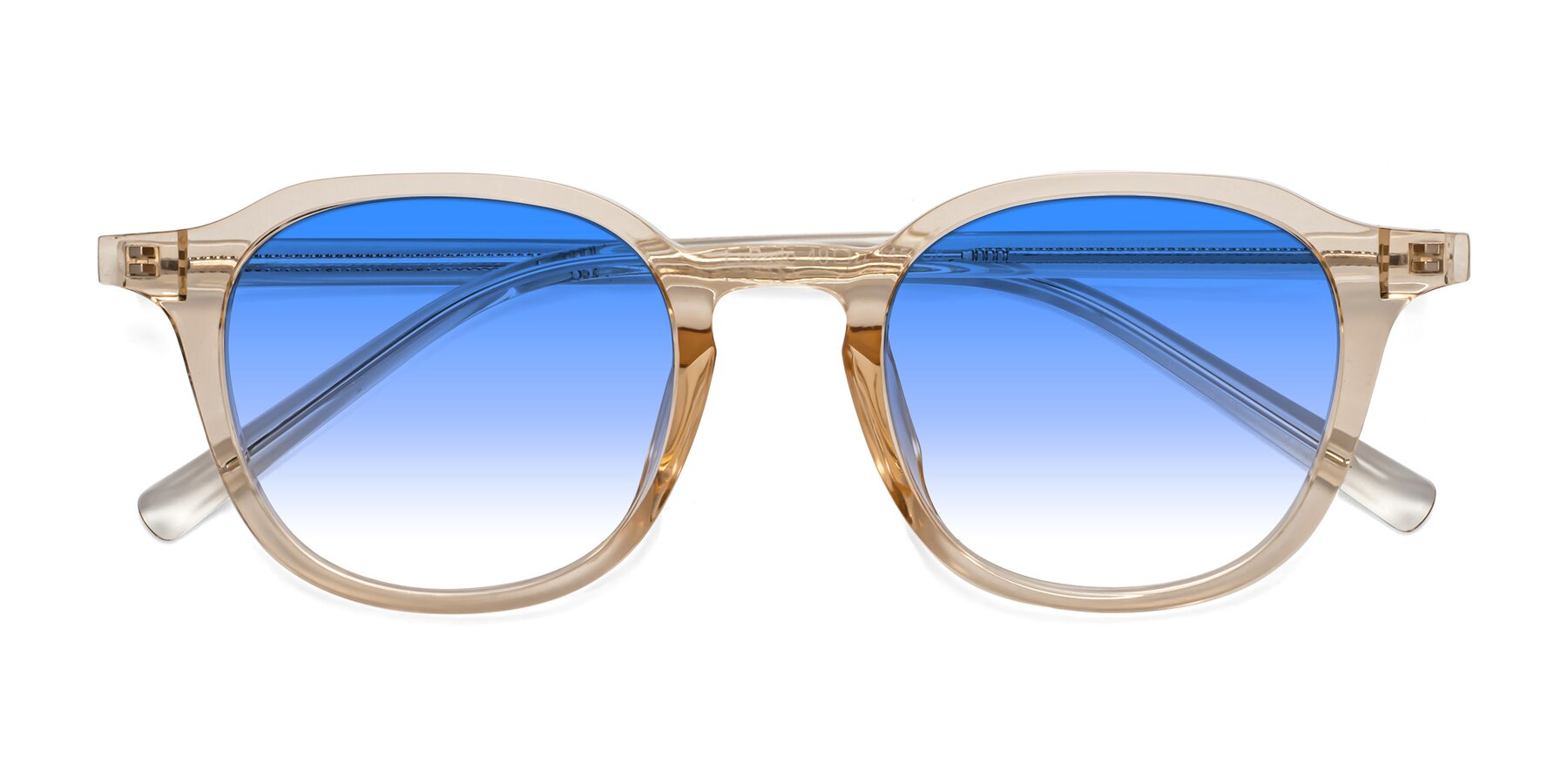 Folded Front of LaRode in Amber with Blue Gradient Lenses