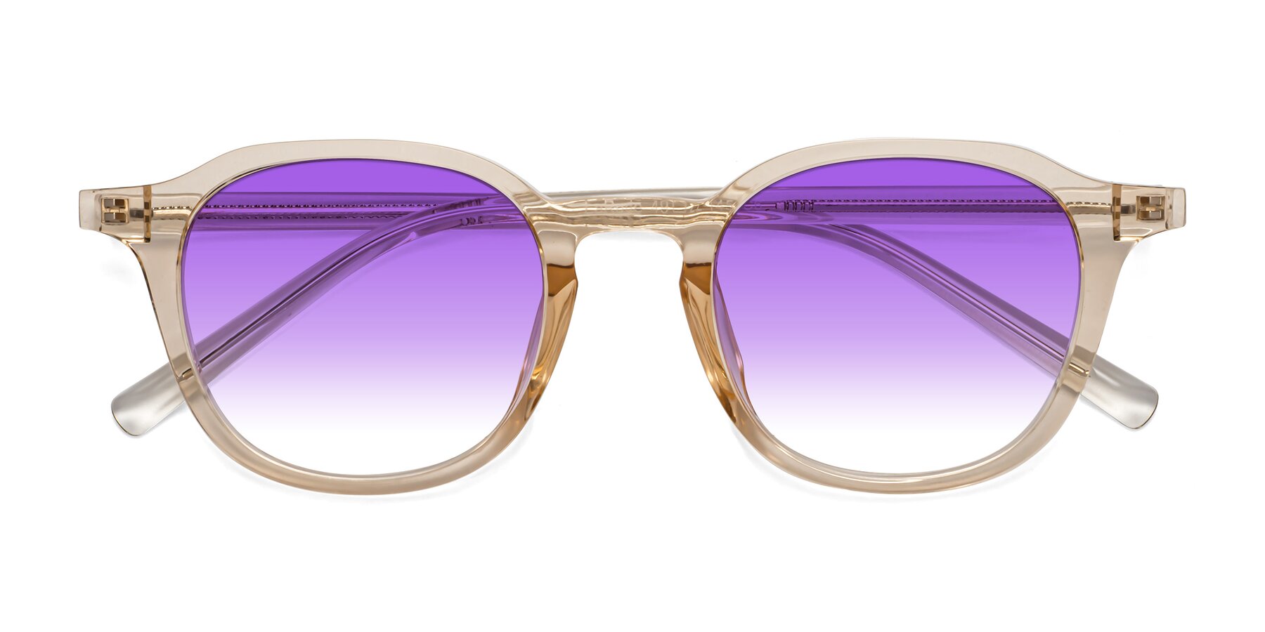 Folded Front of LaRode in Amber with Purple Gradient Lenses