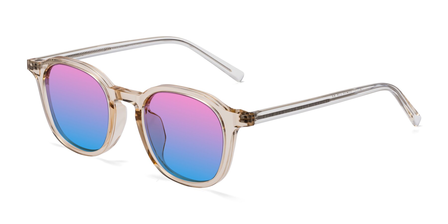 Angle of LaRode in Amber with Pink / Blue Gradient Lenses
