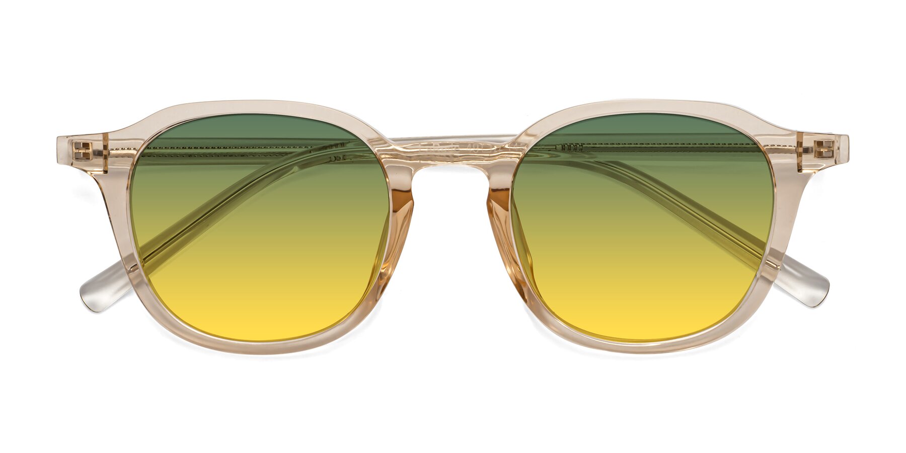 Folded Front of LaRode in Amber with Green / Yellow Gradient Lenses
