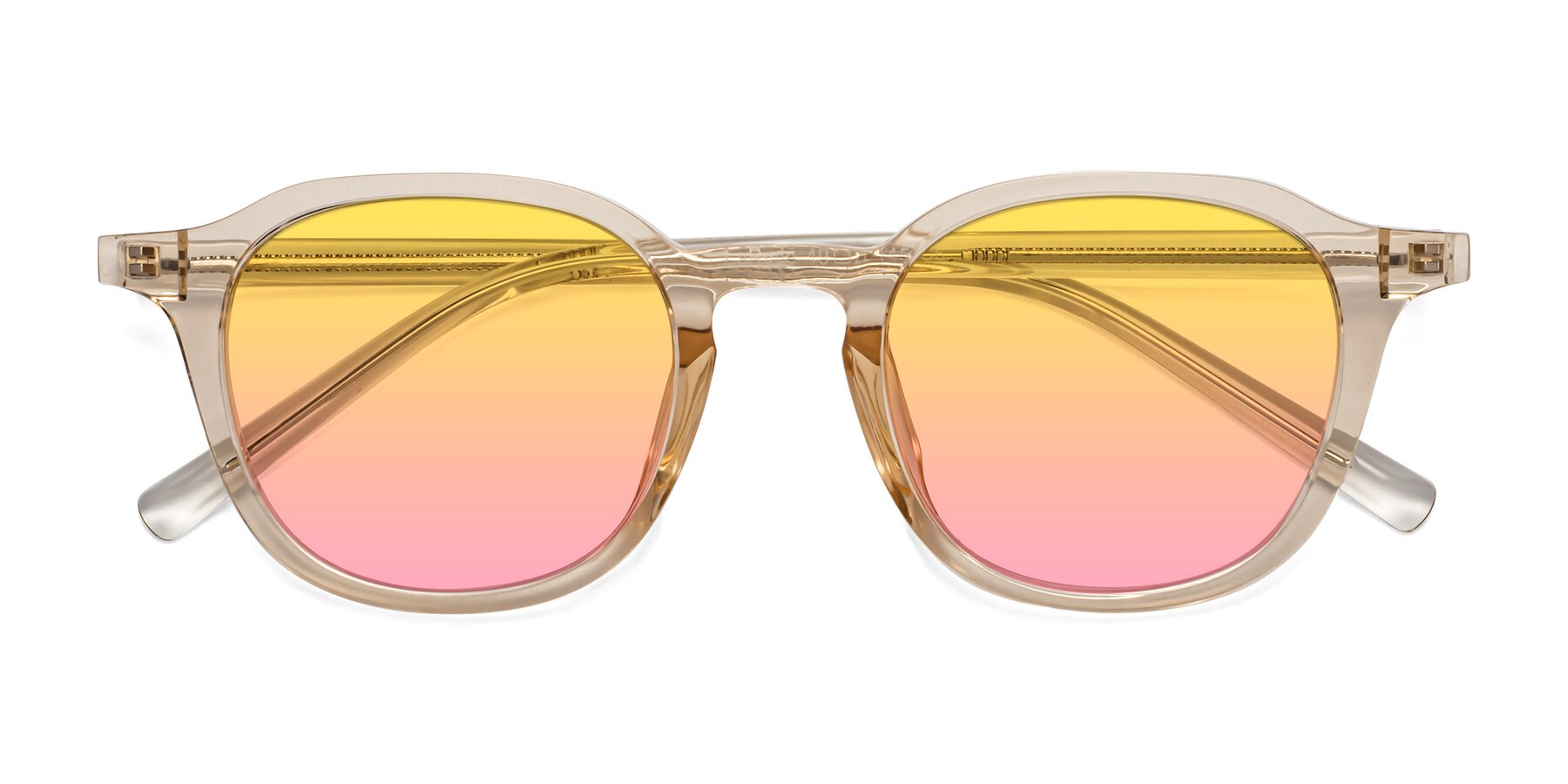 Folded Front of LaRode in Amber with Yellow / Pink Gradient Lenses