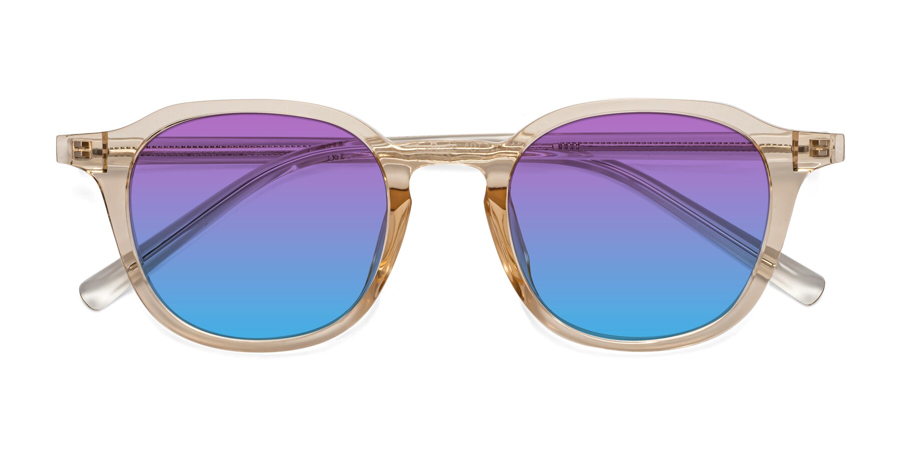 Folded Front of LaRode in Amber with Purple / Blue Gradient Lenses
