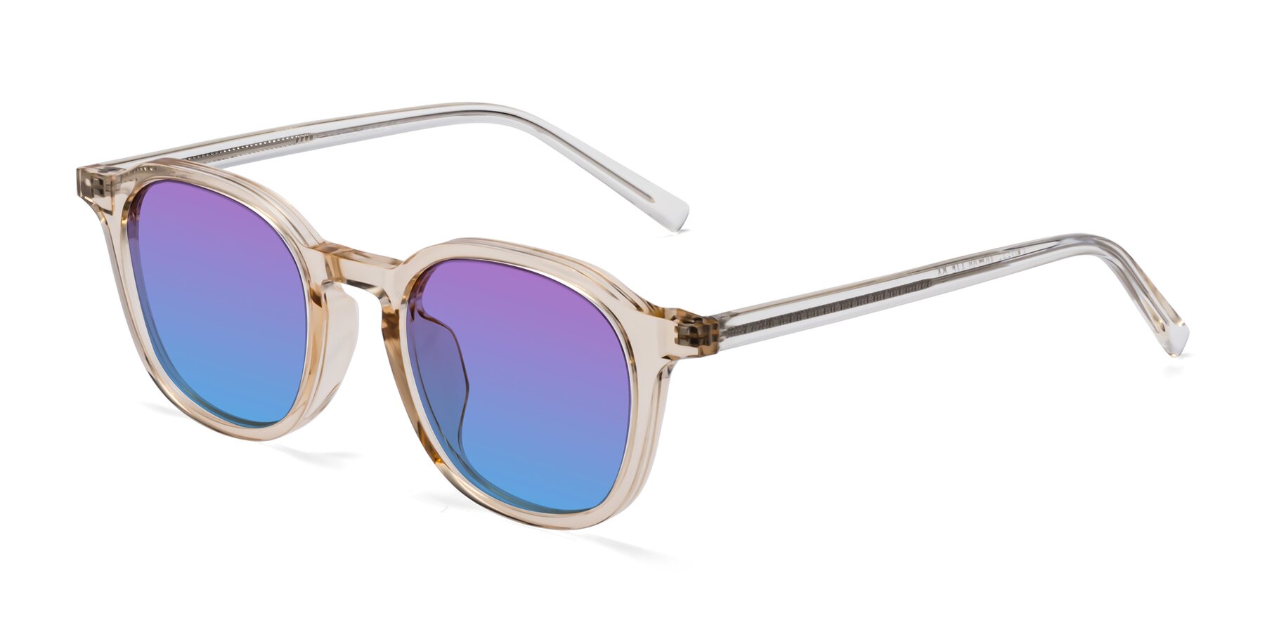 Angle of LaRode in Amber with Purple / Blue Gradient Lenses