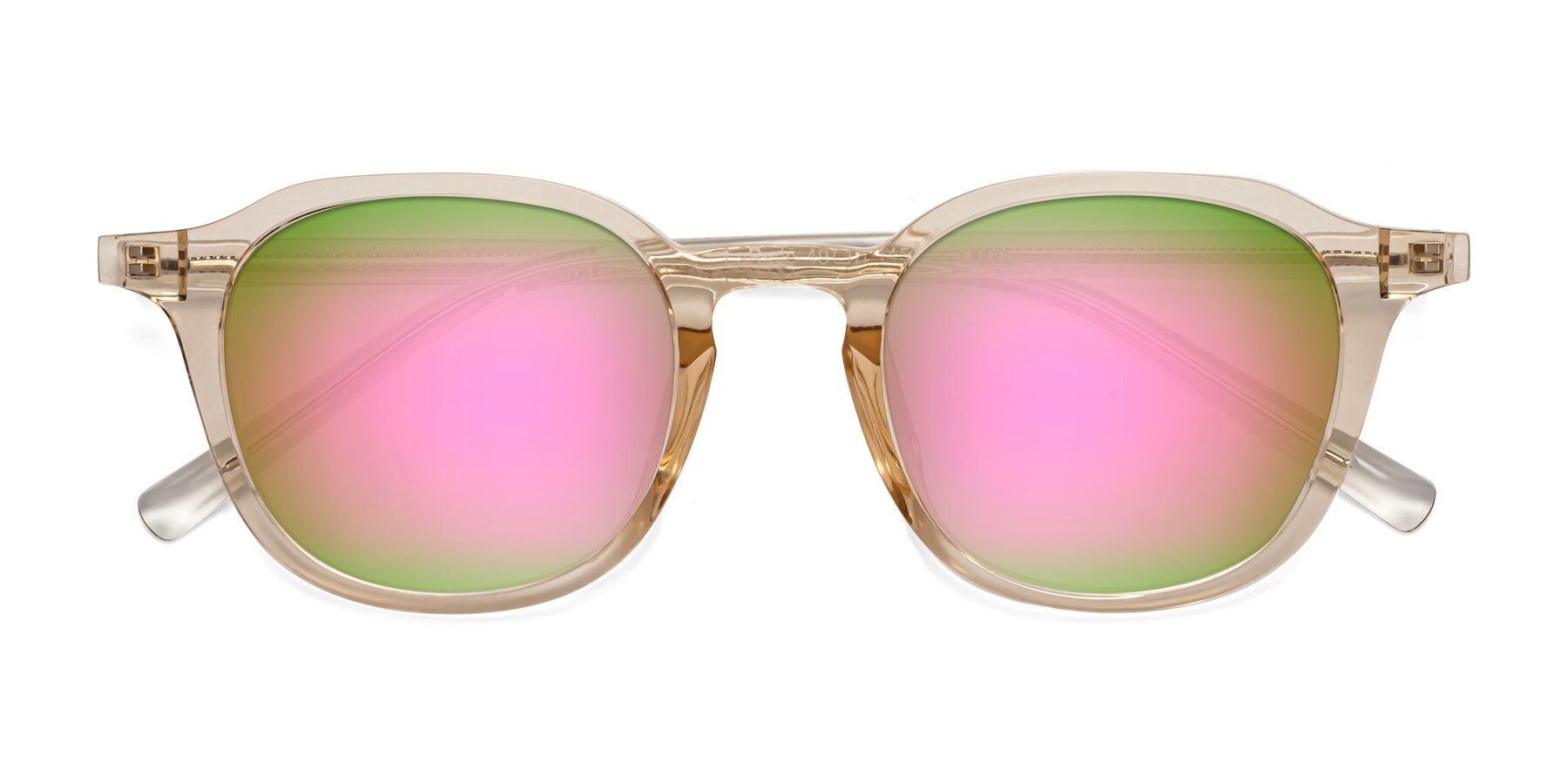 Folded Front of LaRode in Amber with Pink Mirrored Lenses