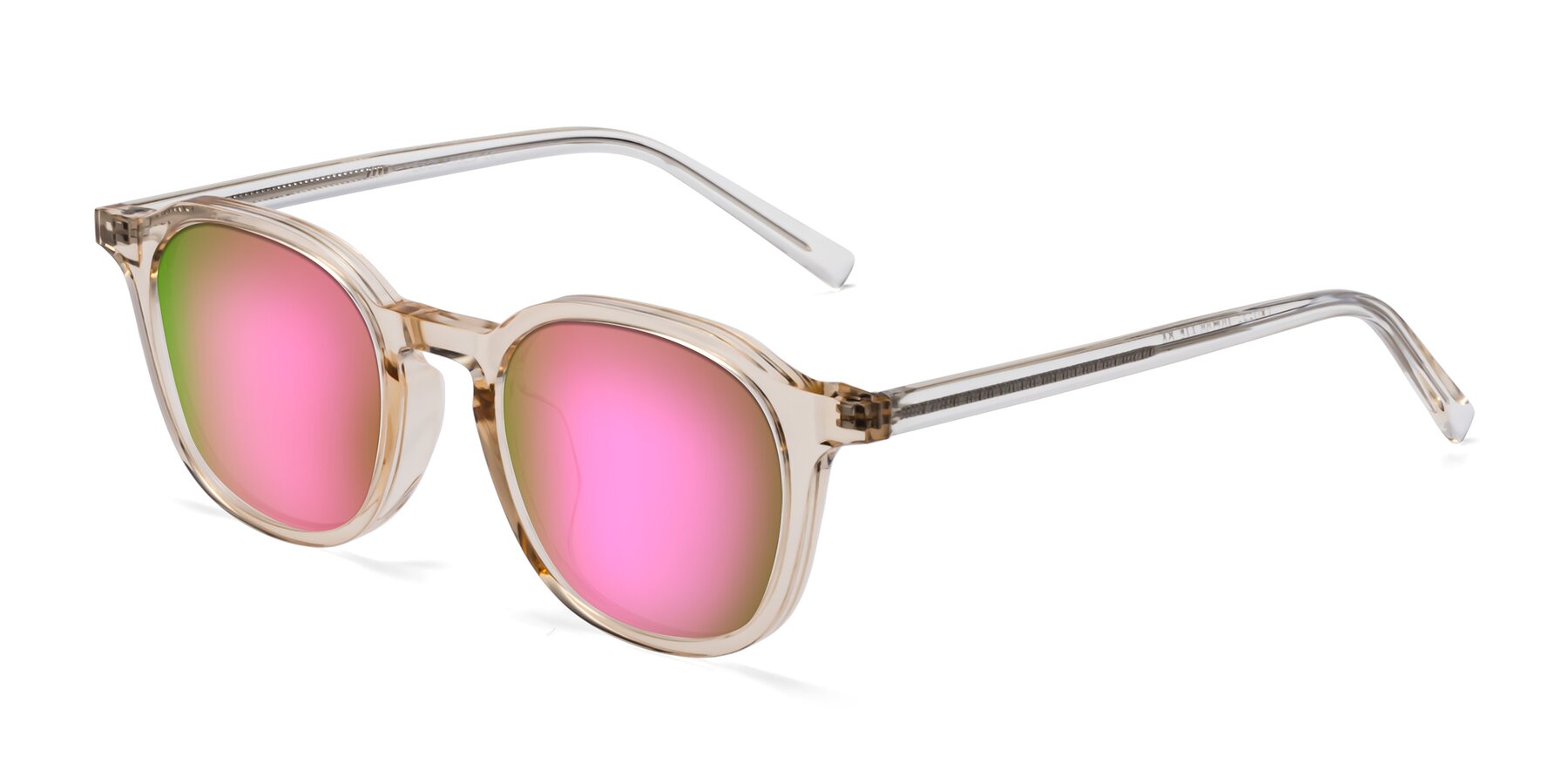 Angle of LaRode in Amber with Pink Mirrored Lenses