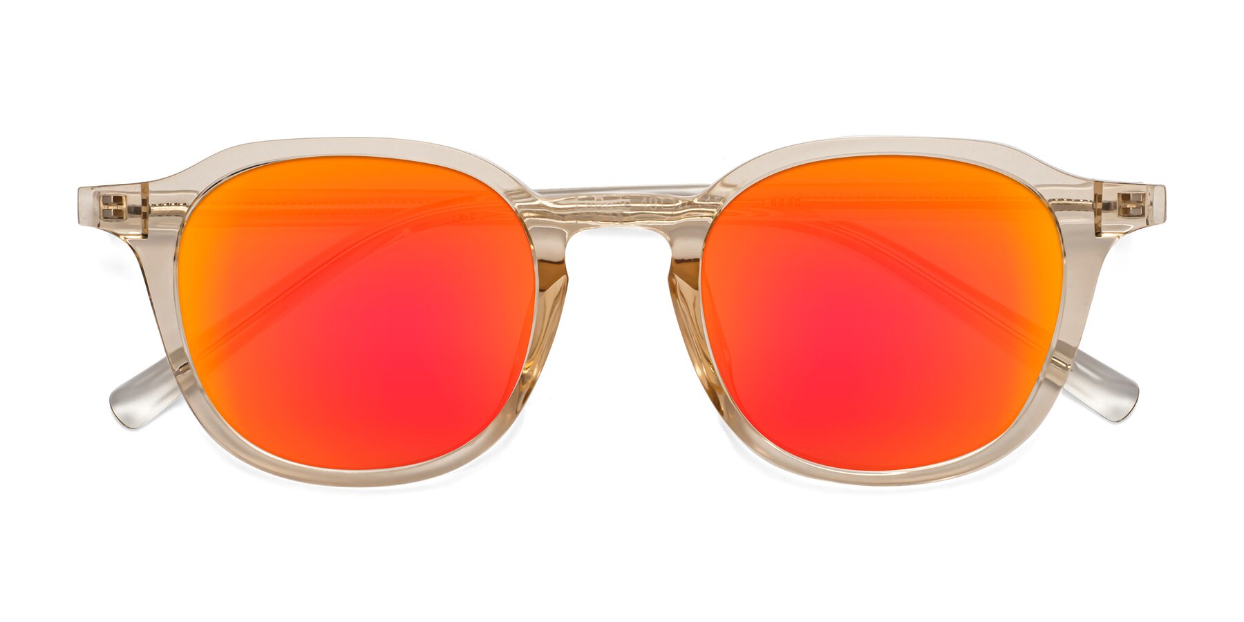 Folded Front of LaRode in Amber with Red Gold Mirrored Lenses
