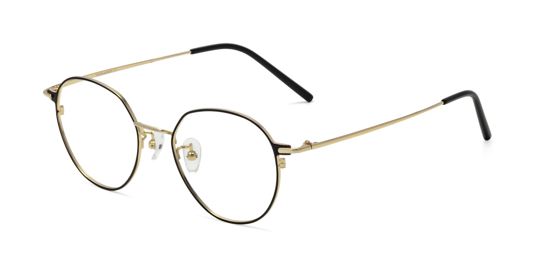 Angle of 18006 in Black-Gold with Clear Eyeglass Lenses