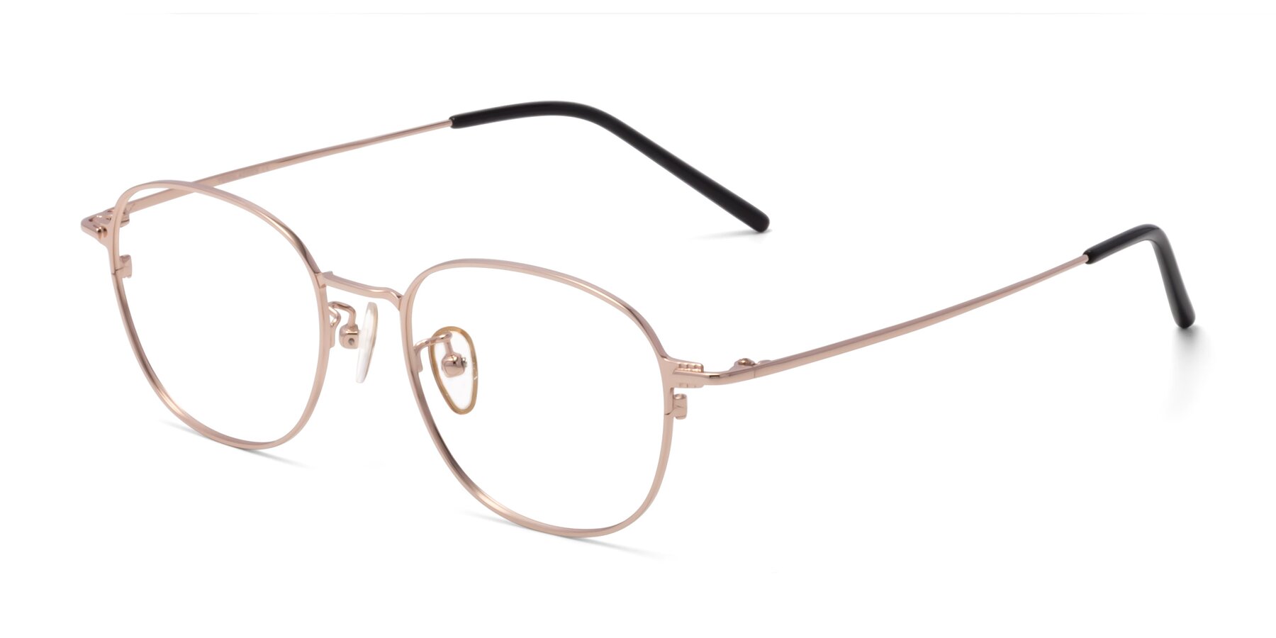 Angle of 18008 in Rose Gold with Clear Eyeglass Lenses