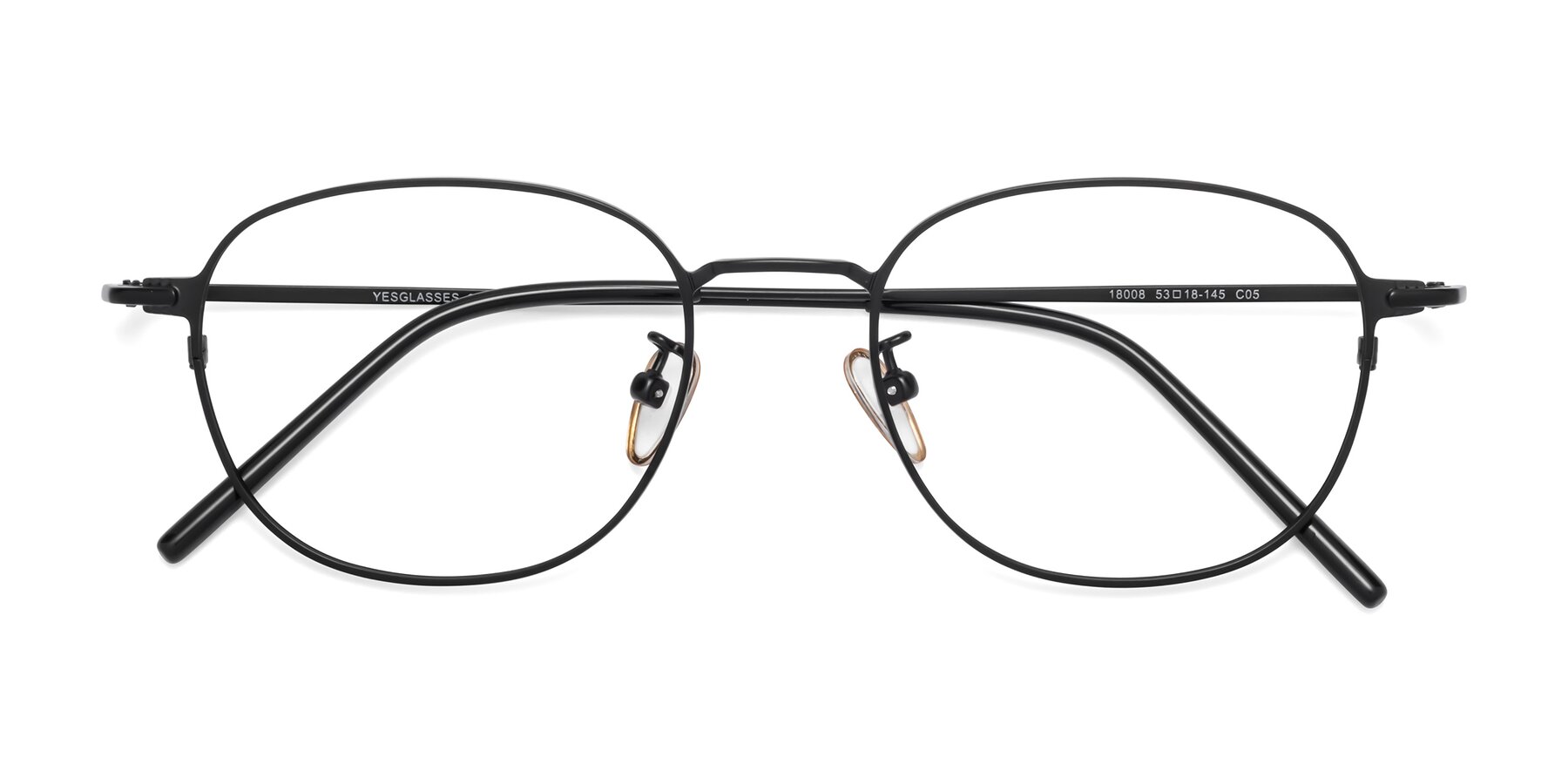 Folded Front of 18008 in Matte Black with Clear Reading Eyeglass Lenses