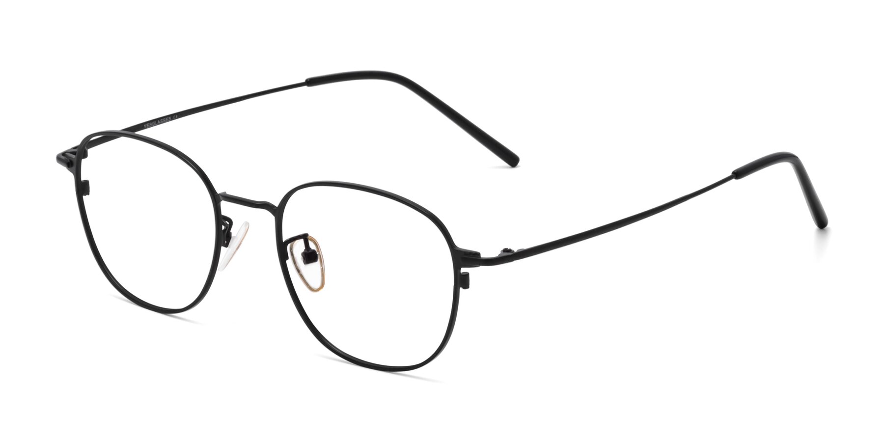 Angle of 18008 in Matte Black with Clear Eyeglass Lenses