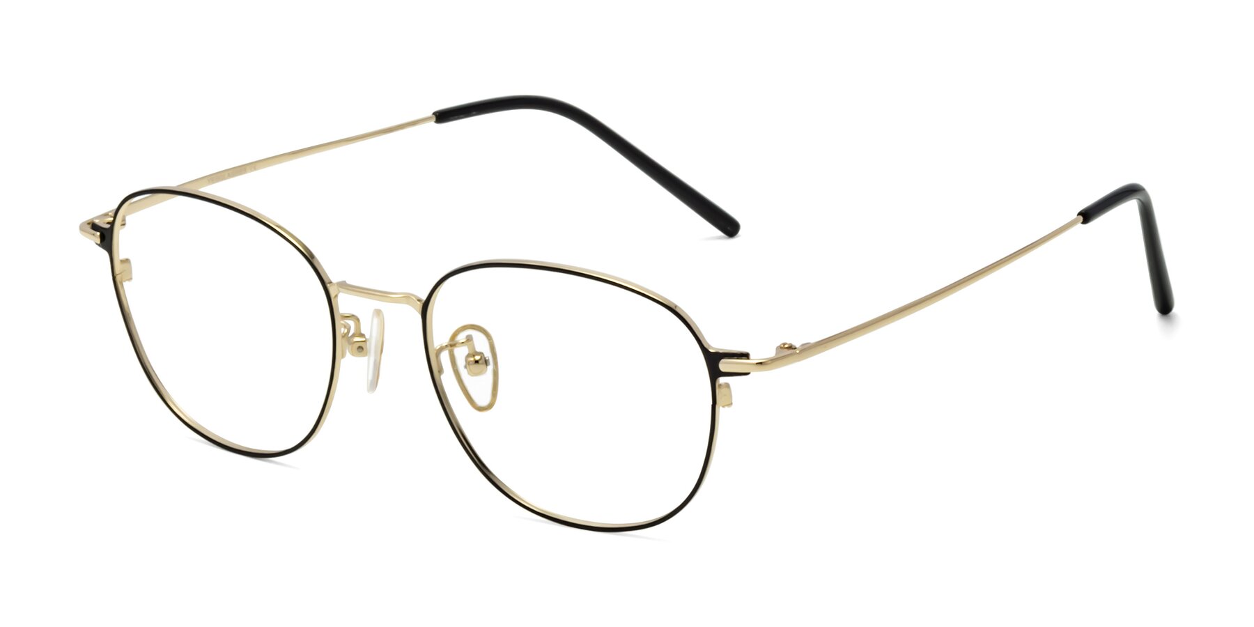 Angle of 18008 in Black-Gold with Clear Blue Light Blocking Lenses