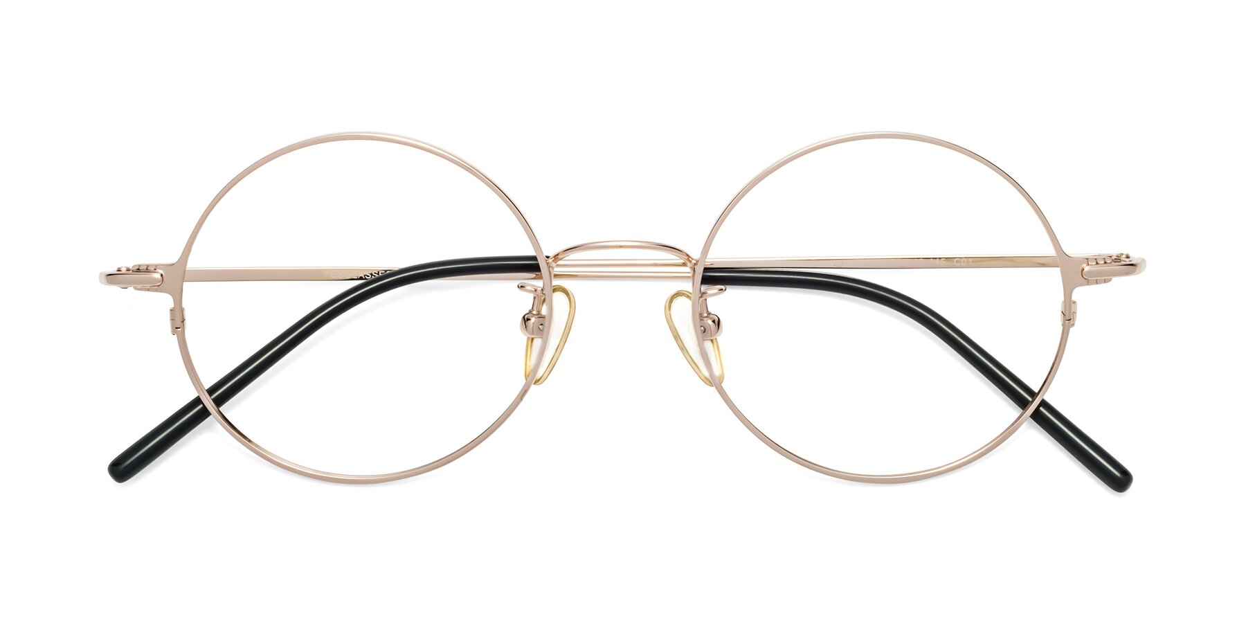 Folded Front of 18009 in Rose Gold with Clear Blue Light Blocking Lenses