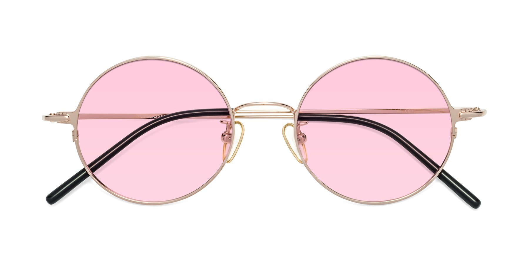 Folded Front of 18009 in Rose Gold with Light Pink Tinted Lenses