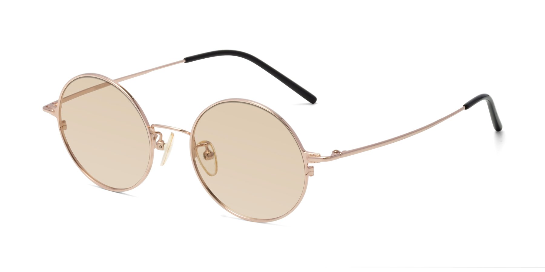 Angle of 18009 in Rose Gold with Light Brown Tinted Lenses