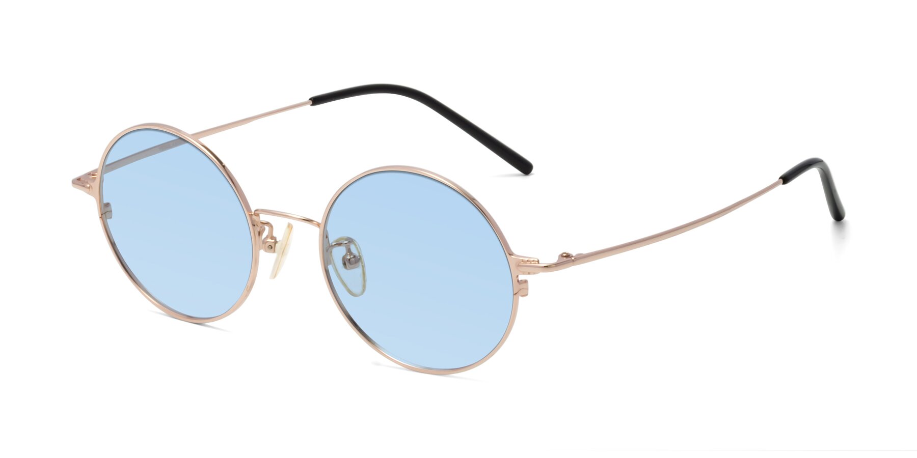 Angle of 18009 in Rose Gold with Light Blue Tinted Lenses