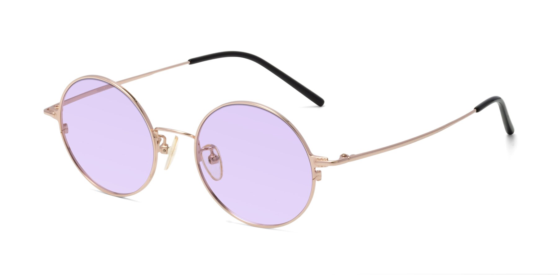 Angle of 18009 in Rose Gold with Light Purple Tinted Lenses