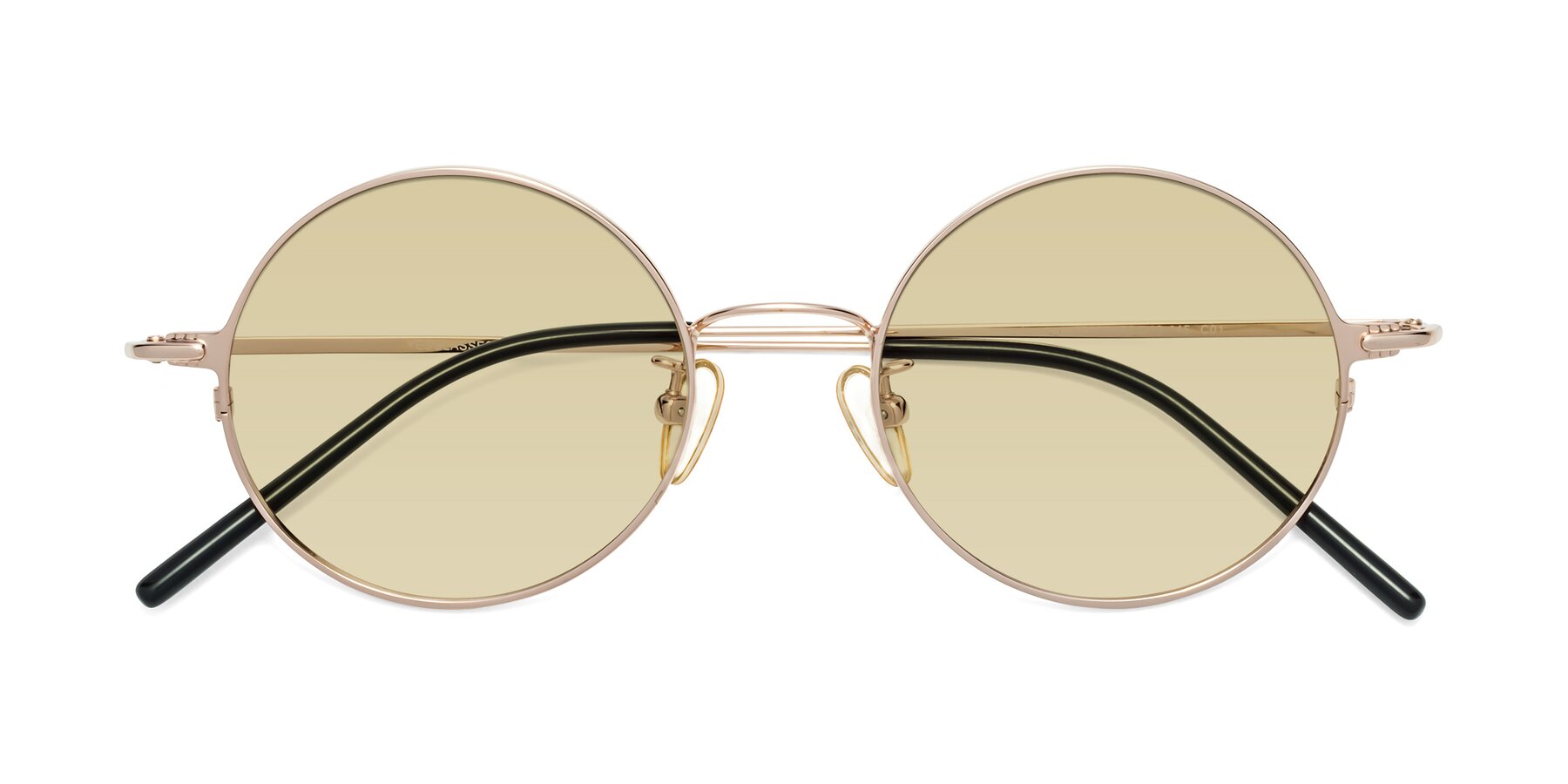 Folded Front of 18009 in Rose Gold with Light Champagne Tinted Lenses