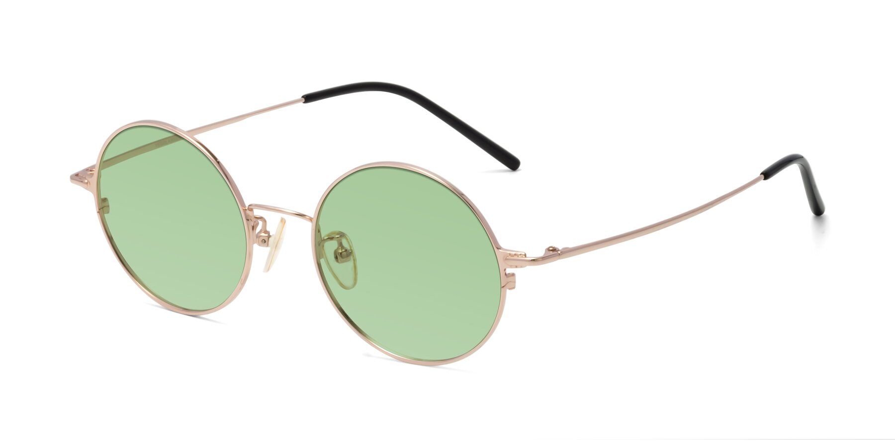 Angle of 18009 in Rose Gold with Medium Green Tinted Lenses