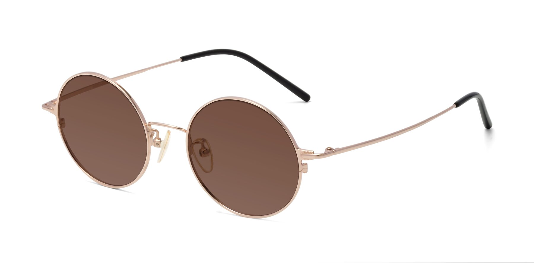 Angle of 18009 in Rose Gold with Brown Tinted Lenses
