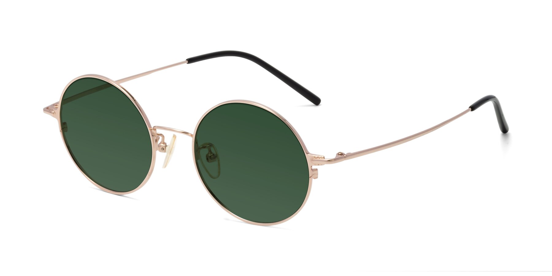 Angle of 18009 in Rose Gold with Green Tinted Lenses