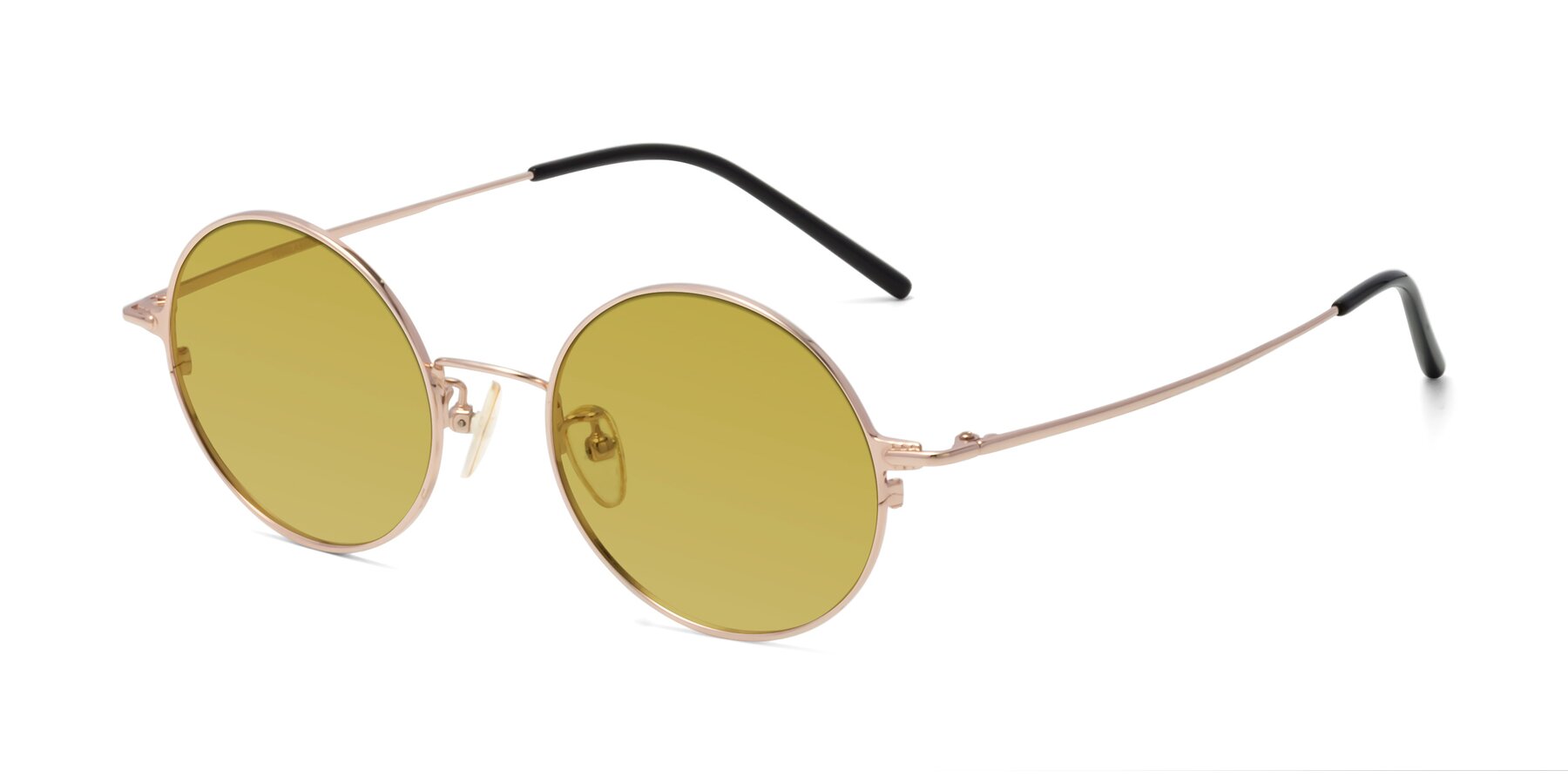 Angle of 18009 in Rose Gold with Champagne Tinted Lenses