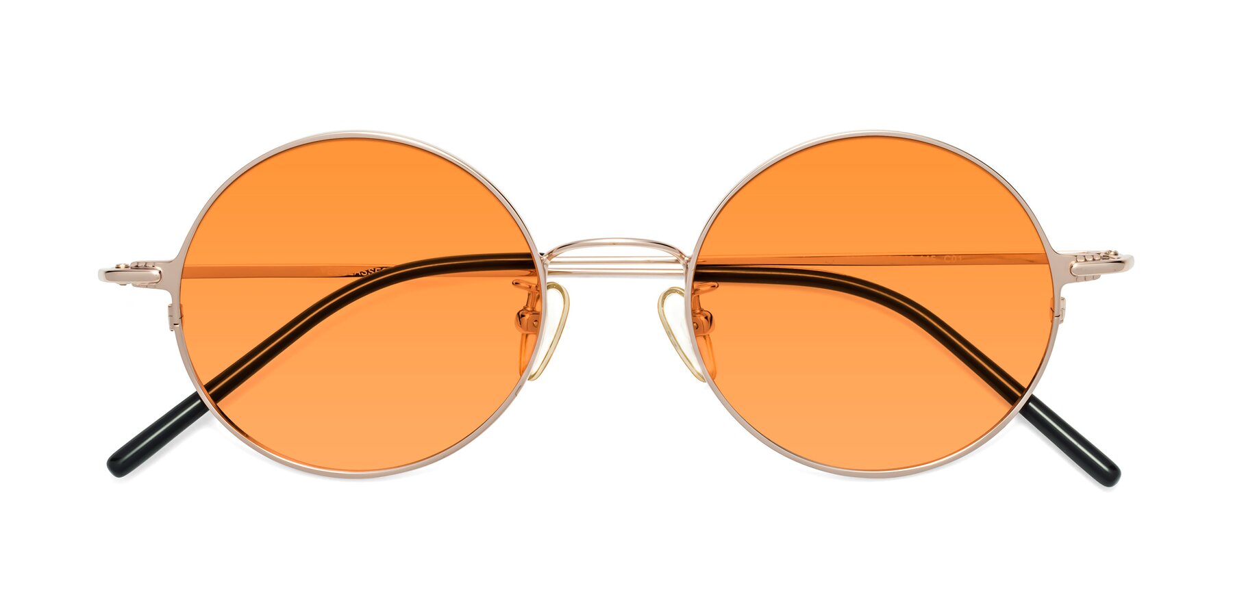Folded Front of 18009 in Rose Gold with Orange Tinted Lenses