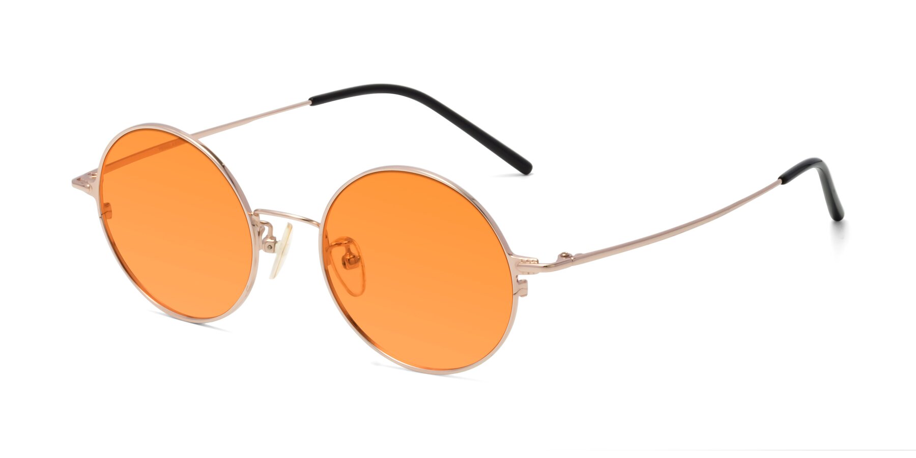 Angle of 18009 in Rose Gold with Orange Tinted Lenses