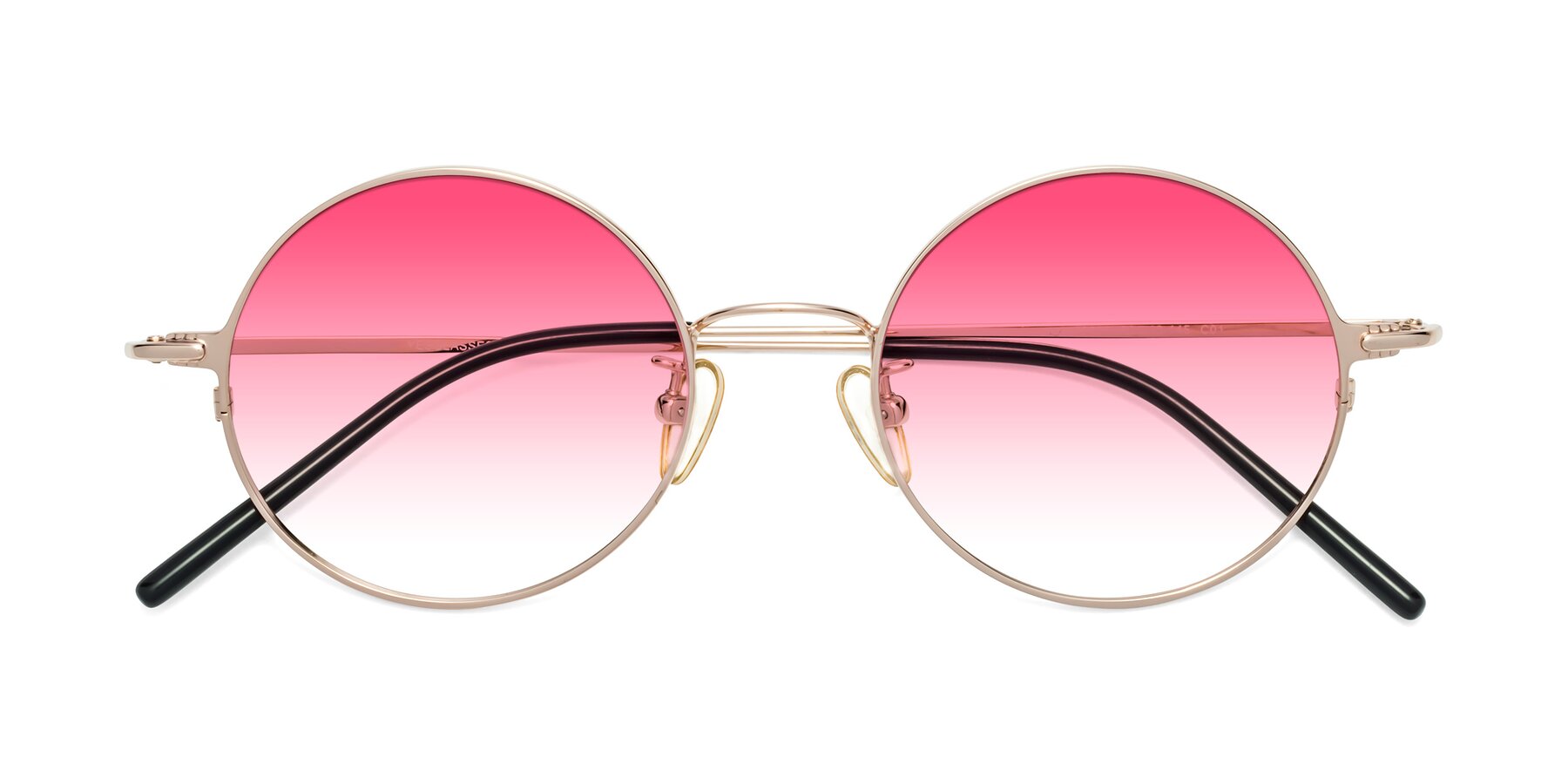 Folded Front of 18009 in Rose Gold with Pink Gradient Lenses