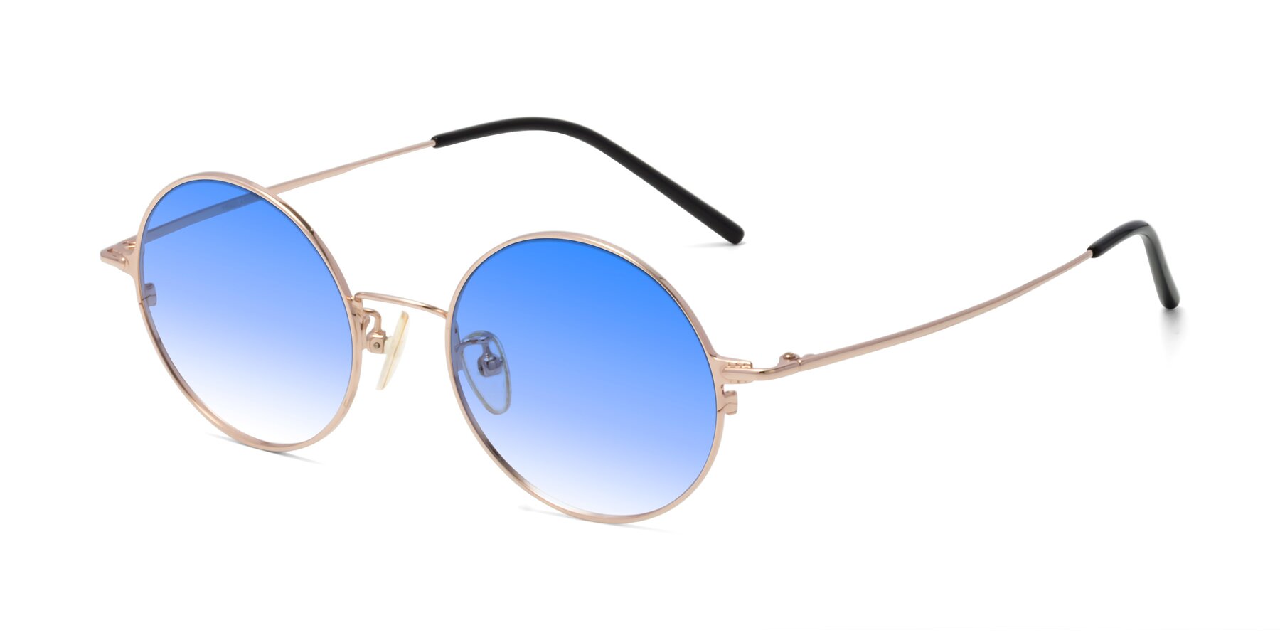 Angle of 18009 in Rose Gold with Blue Gradient Lenses