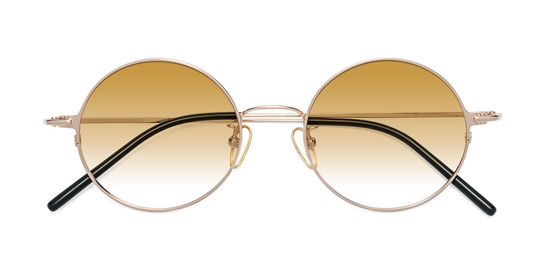 Folded Front of 18009 in Rose Gold with Champagne Gradient Lenses
