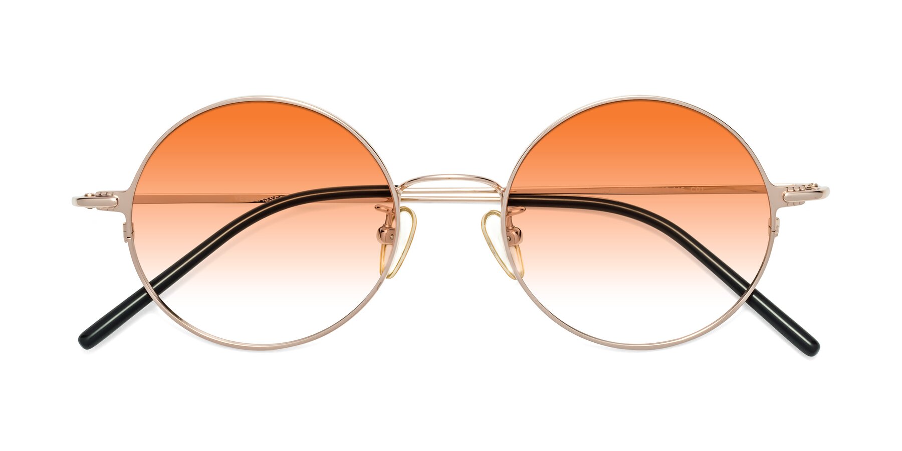 Folded Front of 18009 in Rose Gold with Orange Gradient Lenses