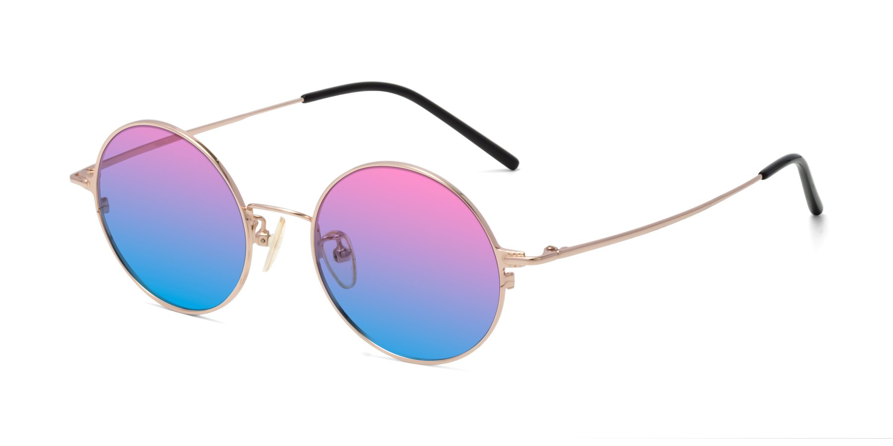 Angle of 18009 in Rose Gold with Pink / Blue Gradient Lenses