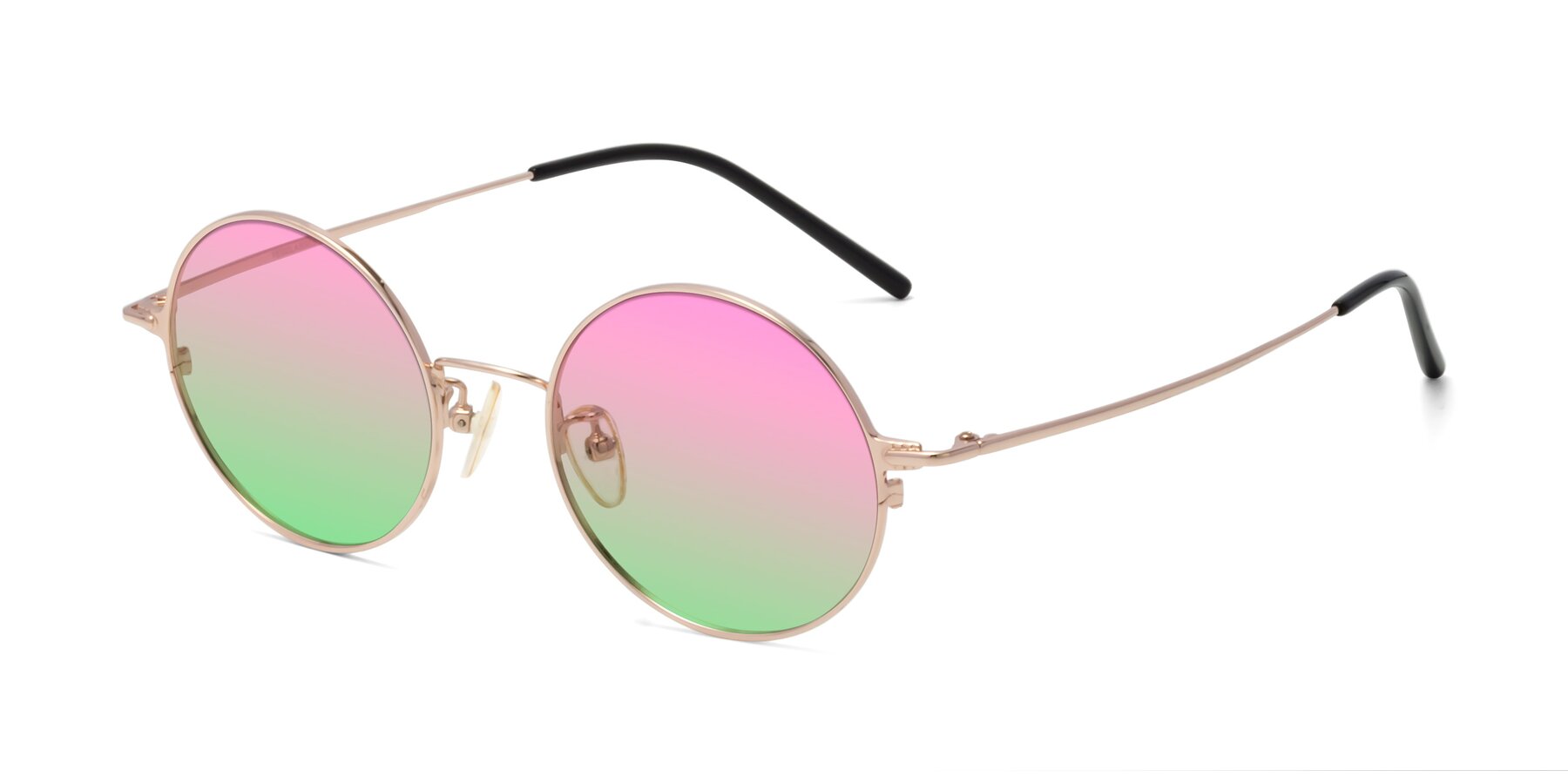 Angle of 18009 in Rose Gold with Pink / Green Gradient Lenses