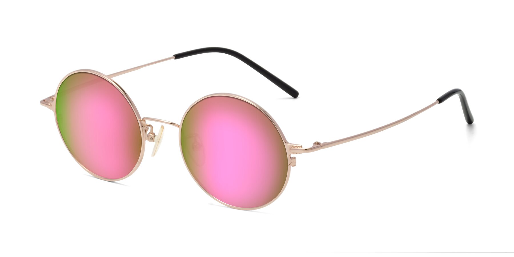 Angle of 18009 in Rose Gold with Pink Mirrored Lenses