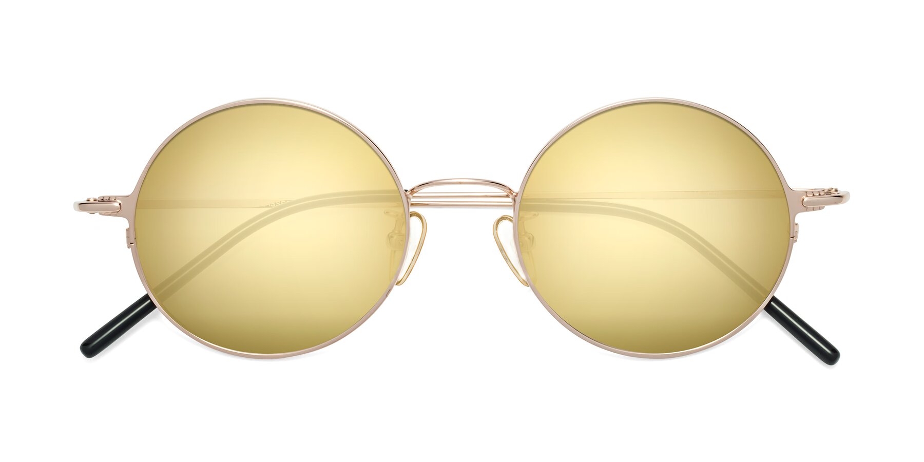 Folded Front of 18009 in Rose Gold with Gold Mirrored Lenses
